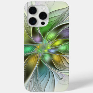 Funda Para iPhone 15 Pro Max Flor de fantasía colorida Resumen moderno Fractal