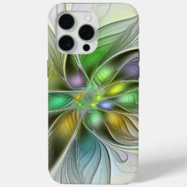 Funda Para iPhone 15 Pro Max Flor de fantasía colorida Resumen moderno Fractal