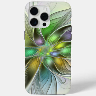 Funda Para iPhone 15 Pro Max Flor de fantasía colorida Resumen moderno Fractal