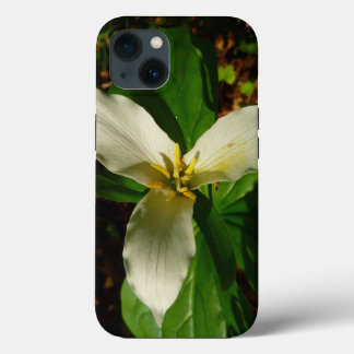 Funda Para iPhone 13 Flor de flores de trillio blanco