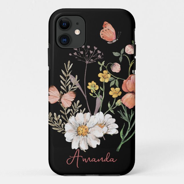 Funda De Case-Mate Para iPhone Flor de flores silvestres (Reverso)