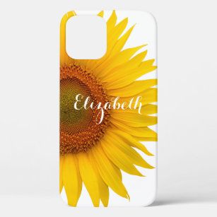 Funda Para iPhone 12 Flor de girasol amarilla personalizada