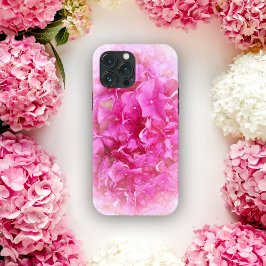 Funda Para iPhone 13 Pro Max Flor de Hortensia Rosa Vintage