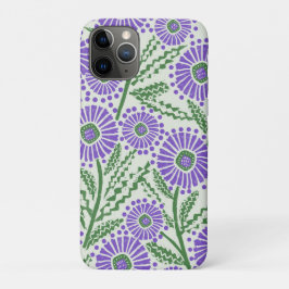 Funda Para iPhone 11 Pro Flor De Impresión En Bloques Blancos Y Verdes De L