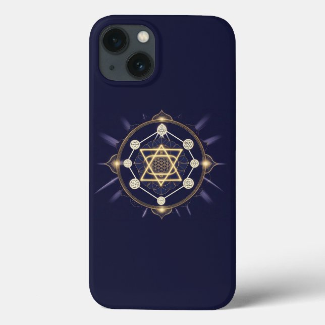 Funda De Case-Mate Para iPhone Flor de Infinito — Geometría Sagrada Celestial (Reverso)