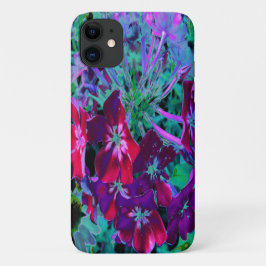 Funda Para iPhone 11 Flor de jardín rosada, púrpura y rosada