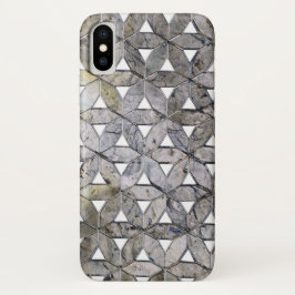 Funda Para iPhone X Flor de la vida del mosaico de la Piedra Gris Natu