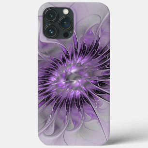 Funda Para iPhone 13 Pro Max Flor de Lavanda Sueño Arte Fractal Resumen Moderno