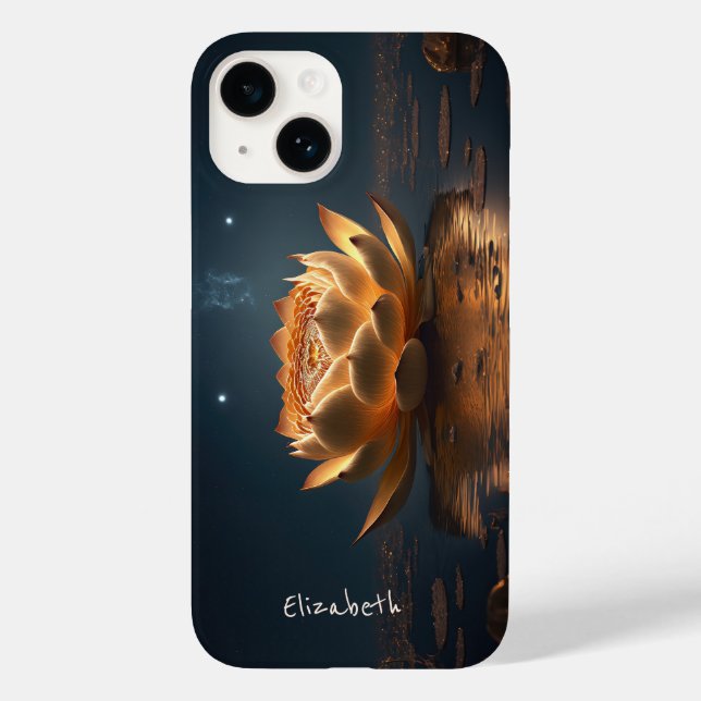Funda De Case-Mate Para iPhone Flor de Loto Chic Oscuro (Reverso )