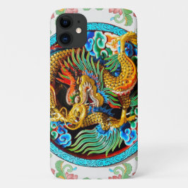 Funda Para iPhone 11 Flor de loto de pintura colorida de dragón china d