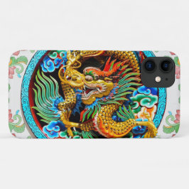 Funda Para iPhone 11 Flor de loto de pintura colorida de dragón china d