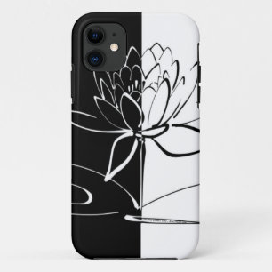 Funda Para iPhone 11 Flor de Loto Negra Blanca Yin Yang