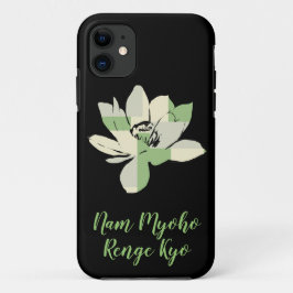 Funda Para iPhone 11 Flor de Loto Verde Espiritual Nam Myoho Renge Kyo