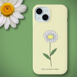 Funda Para iPhone 15 Flor de margarita botánica amarillo