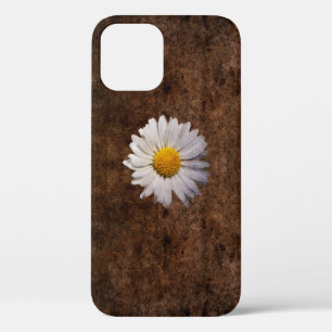 Funda Para iPhone 12 Flor de margarita en un fondo marrón Funda-Mate iP
