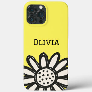 Funda Para iPhone 13 Pro Max Flor de margarita moderna elegante y linda 