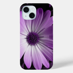 Funda Para iPhone 15 Flor de margarita púrpura