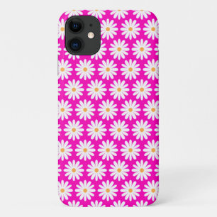 Funda Para iPhone 11 Flor de margarita rosa y blanca