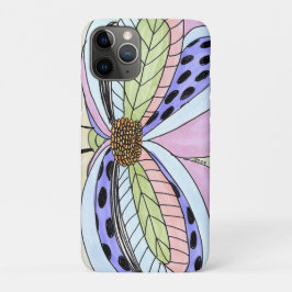 Funda Para iPhone 11 Pro Flor de Mariposa en Blanco