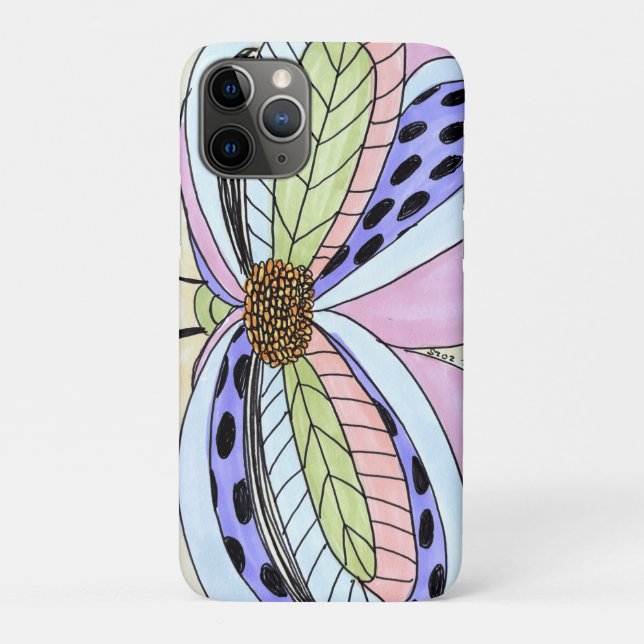 Funda De Case-Mate Para iPhone Flor de Mariposa en Blanco (Reverso)