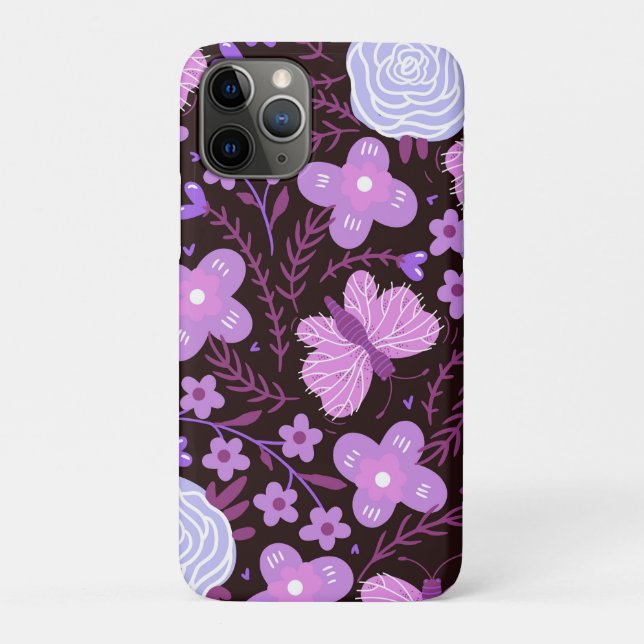 Funda De Case-Mate Para iPhone Flor de mariposa rosa (Reverso)