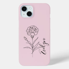 Funda Para iPhone 15 Mini Flor de natalidad personalizada en enero de carnac