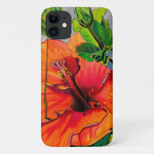 Funda Para iPhone 11 Flor de Neon Hibiscus tropical