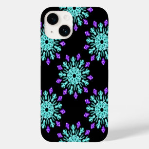 Funda Para iPhone 14 De Case-Mate Flor de neón turquesa y violeta