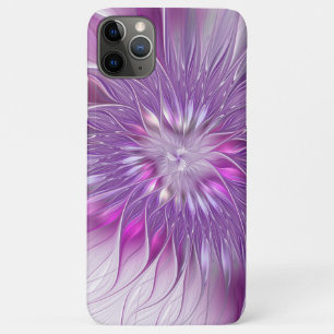 Funda Para iPhone 11 Pro Max Flor de pasión abstracta fractal de color púrpura