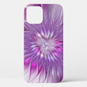 Funda Para iPhone 12 Flor de pasión abstracta fractal rosa púrpura
