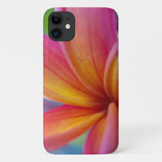 Funda Para iPhone 11 Flor de Plumeria Tropical Rosa llamativa