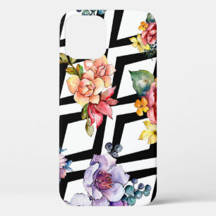 Funda Para iPhone 12 Flor de ramo colorido y acuarela. Botánico floral
