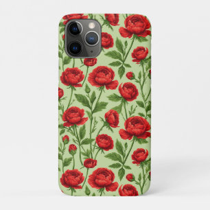 Funda Para iPhone 11 Pro Flor de Ranúnculo Carmesí en Flor ✨ Elegancia Flor