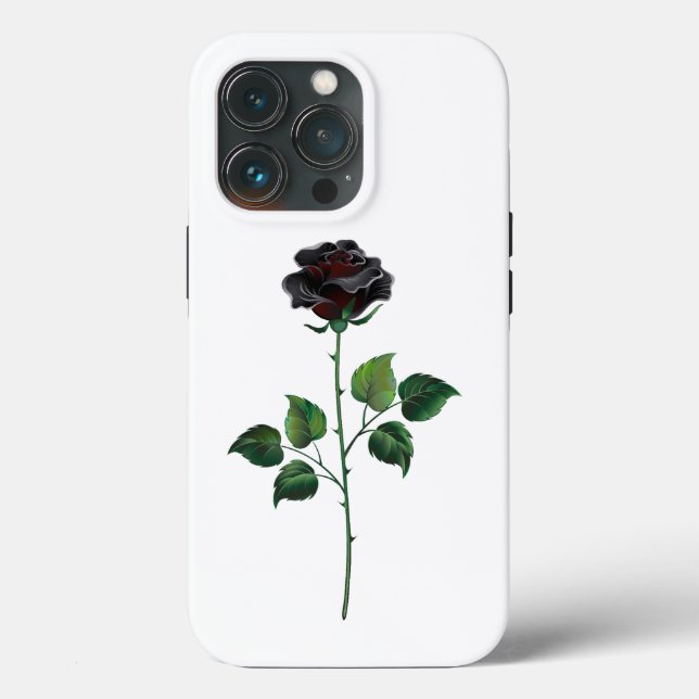 Funda De Case-Mate Para iPhone Flor de rosa negra (Reverso )