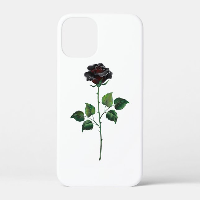 Funda De Case-Mate Para iPhone Flor de rosa negra (Reverso )