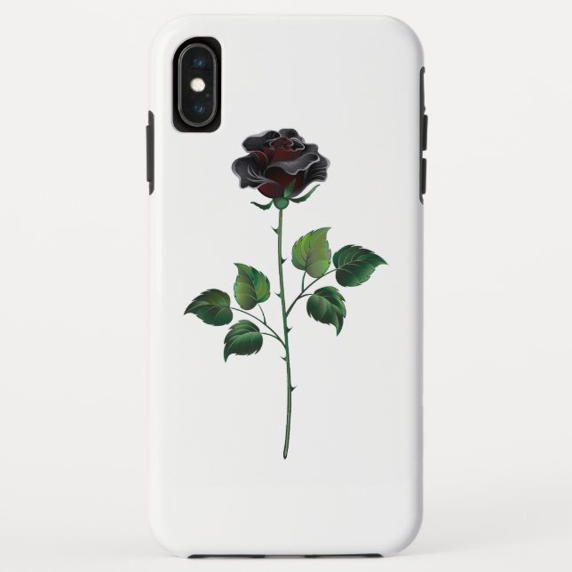 Funda De Case-Mate Para iPhone Flor de rosa negra (Reverso)