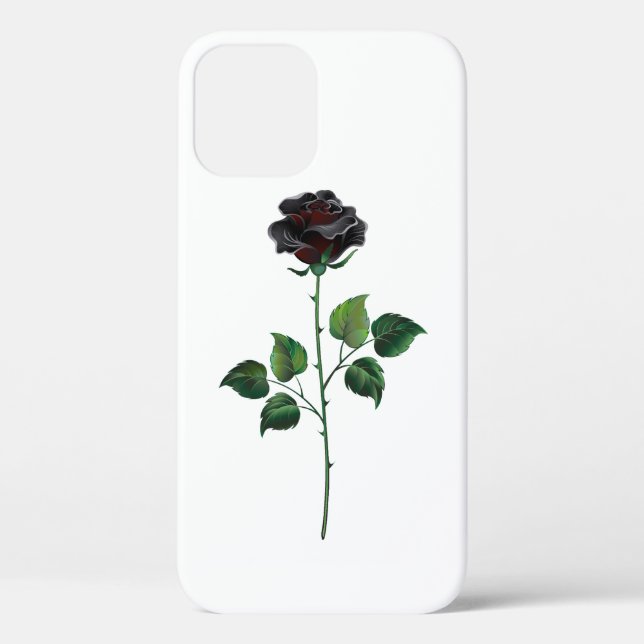 Funda De Case-Mate Para iPhone Flor de rosa negra (Reverso )