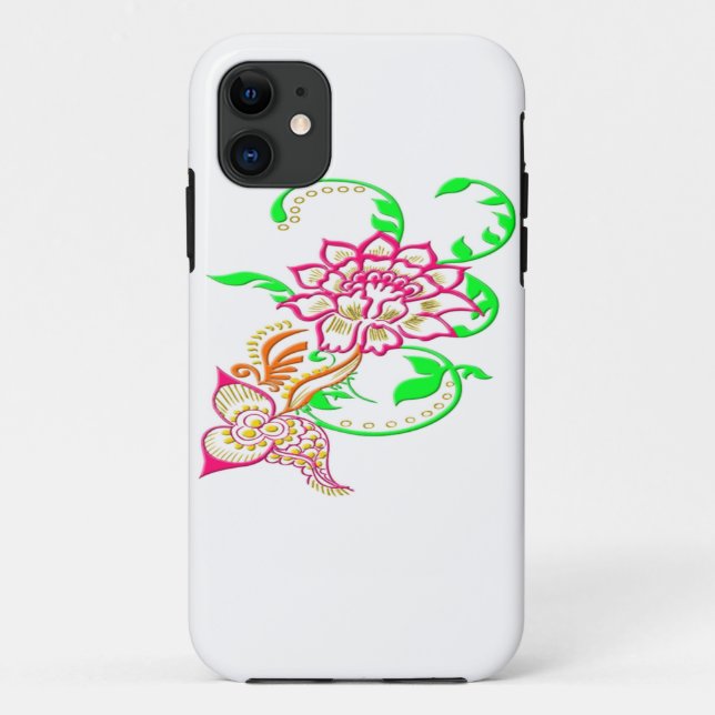 Funda De Case-Mate Para iPhone Flor de tatuaje (Reverso)