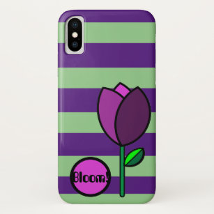 Funda Para iPhone X Flor de tulipán violeta de primavera de Bloom