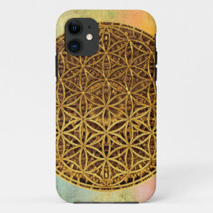 Funda Para iPhone 11 Flor de vida / Blume des Lebens - oro de medallas