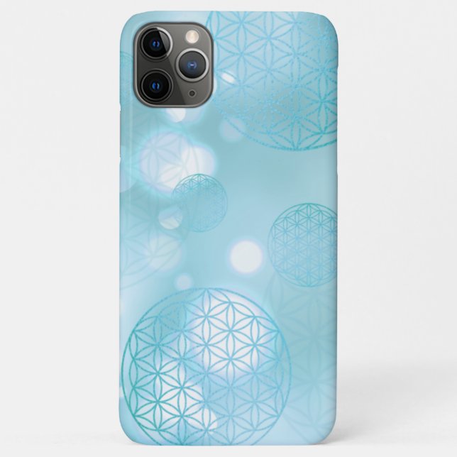 Funda De Case-Mate Para iPhone Flor de vida chispa azul (Reverso)