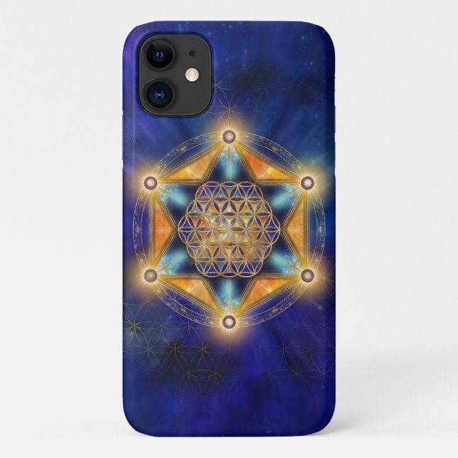 Funda De Case-Mate Para iPhone Flor de vida Estrella Merkaba - Geometría sagrada (Reverso)