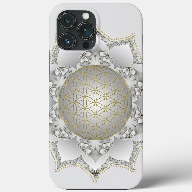 Funda De Case-Mate Para iPhone Flor De Vida - Flores Mandala 1 (Reverso )