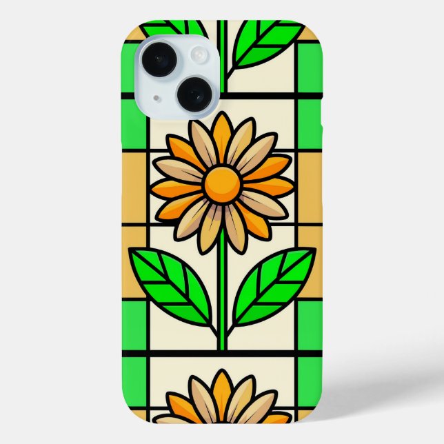 Funda De Case-Mate Para iPhone Flor de vidrio manchado (Reverso )