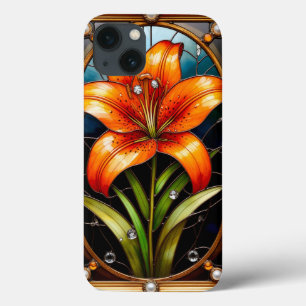 Funda Para iPhone 13 Flor de Vidrio Pintado Colorido