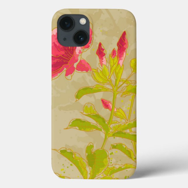 Funda De Case-Mate Para iPhone Flor del Allamanda en fondo entonado (Reverso)