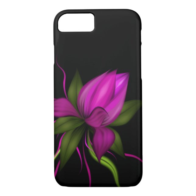 Funda De Case-Mate Para iPhone Flor del vector en negro (Reverso)