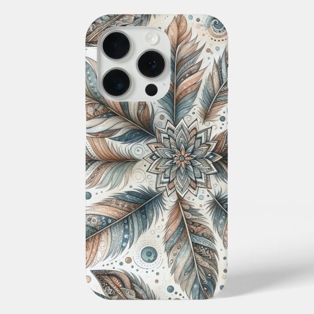 Funda De Case-Mate Para iPhone Flor Emplumada (Reverso )