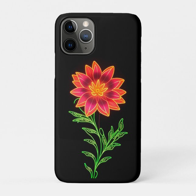 Funda De Case-Mate Para iPhone Flor estilo Neon (Reverso)