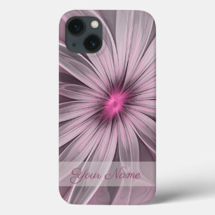 Funda Para iPhone 13 Flor Fantasía Abstracta Floral Ciruela Fractal Nom